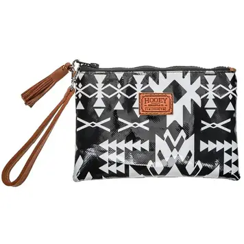 HOOey Puebla Black White Aztec  Arena Wristlet