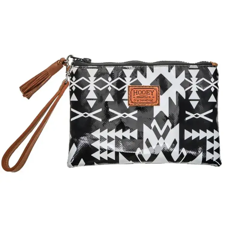 HOOey Puebla Black White Aztec  Arena Wristlet