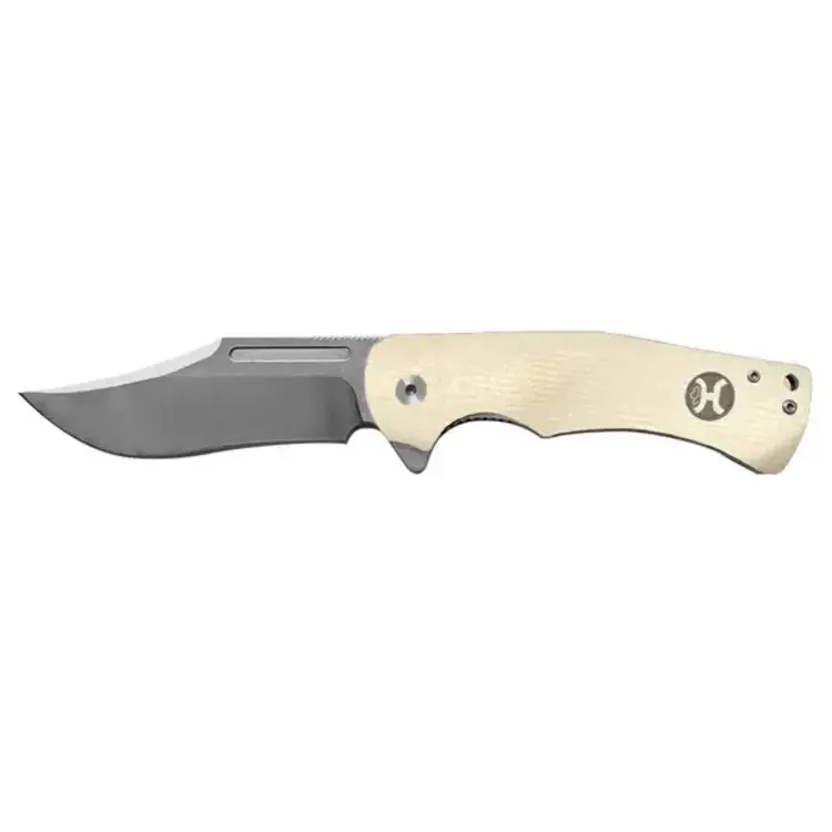 HOOey White G10 Clip Point Flipper Knife