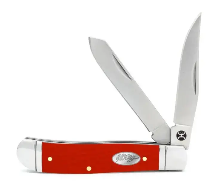 HOOey Red Jig Bone Trapper Knife Large