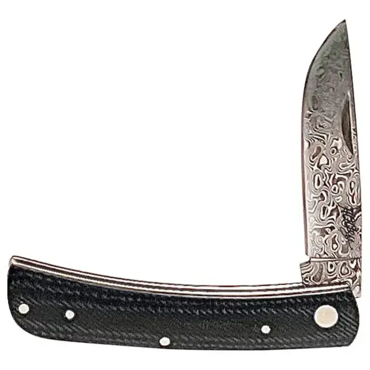 HOOey Denim Damascus Bronc Buster Knife