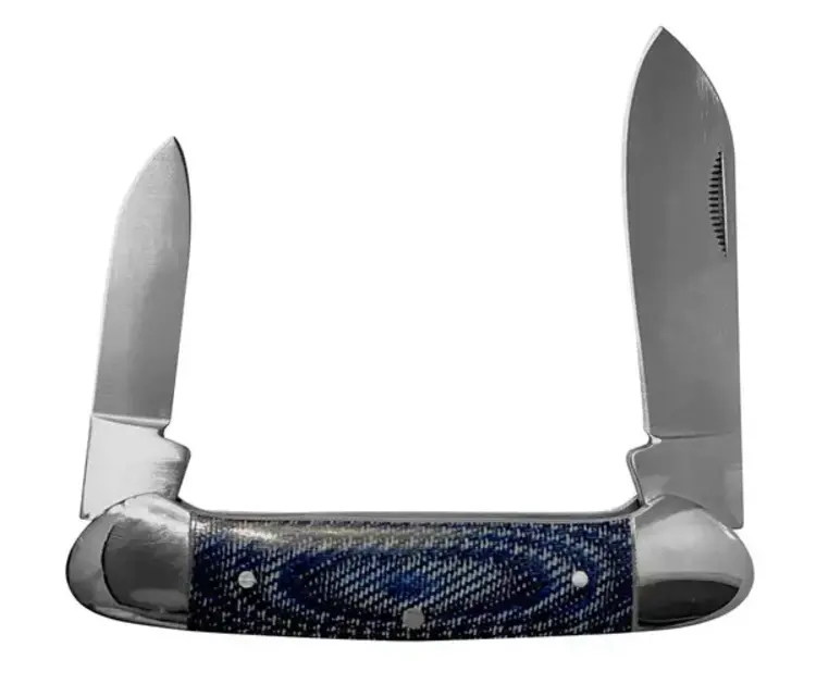 HOOey Blue Denim Micarta Canoe Hooey Knife