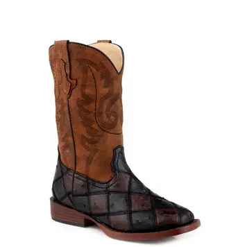 Roper Youth Faux Ostrich Block