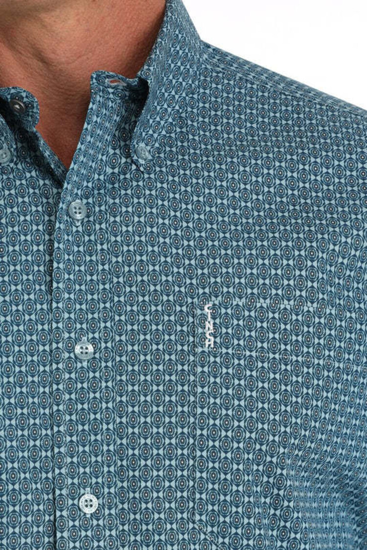 Cinch Modern Fit Geometric Light Blue Navy