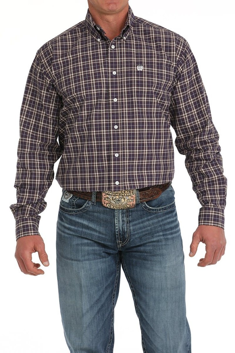 Cinch Classic Plaid Button Down Purple