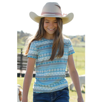 Cruel Denim Youth Aztec Short Sleeve Blue