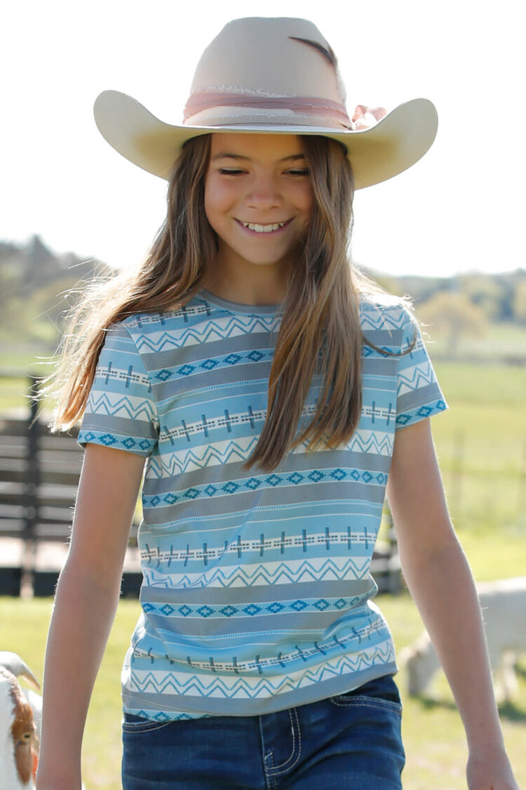 Cruel Denim Youth Aztec Short Sleeve Blue