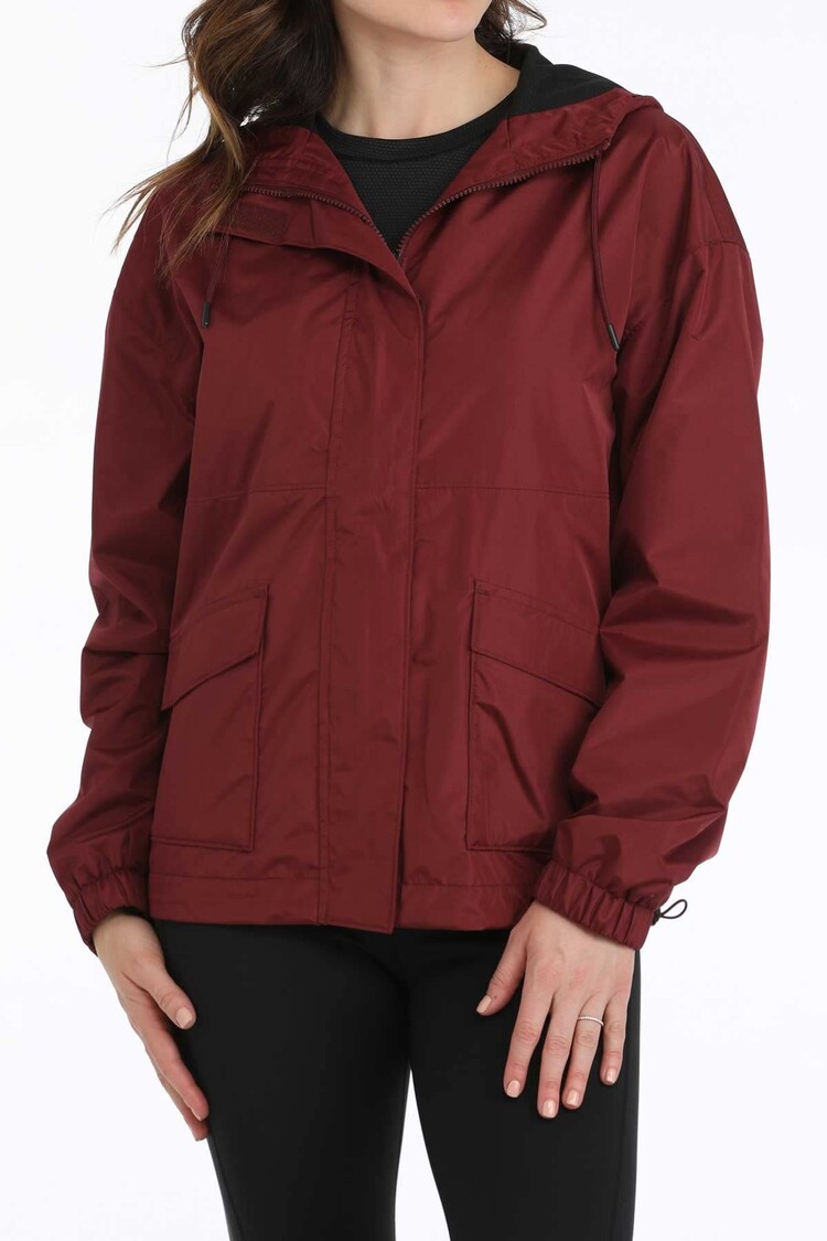 Cinch Hydrographic Rain Jacket Burgundy