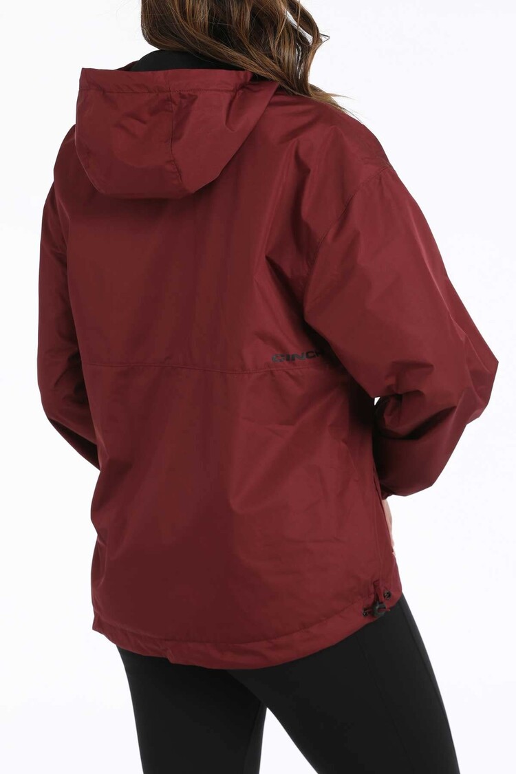Cinch Hydrographic Rain Jacket Burgundy