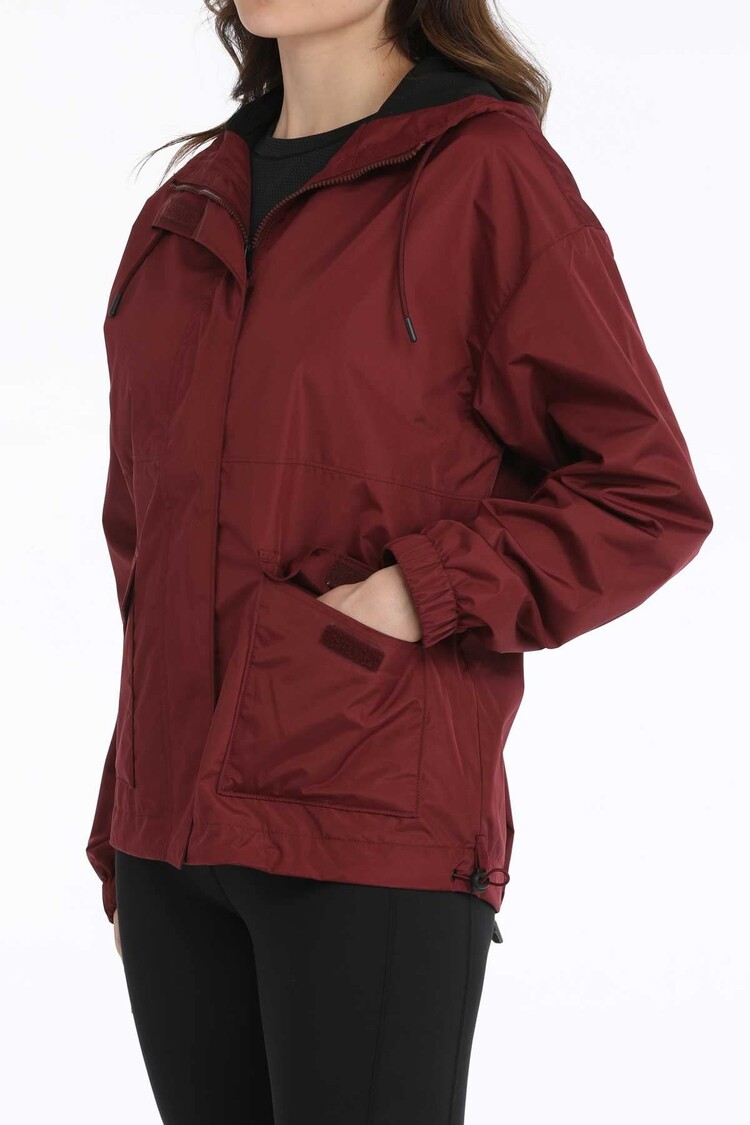 Cinch Hydrographic Rain Jacket Burgundy