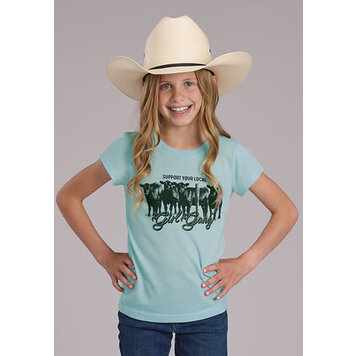 Roper Youth Girl Gang Tee Light Blue