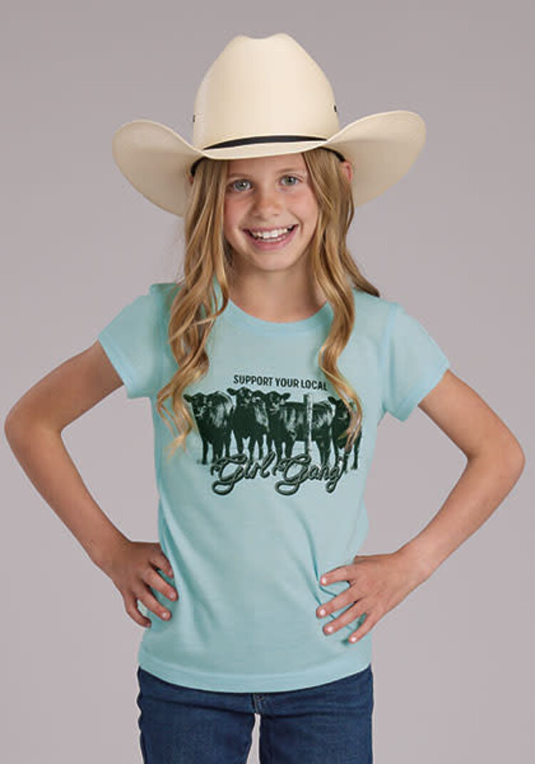 Roper Youth Girl Gang Tee Light Blue