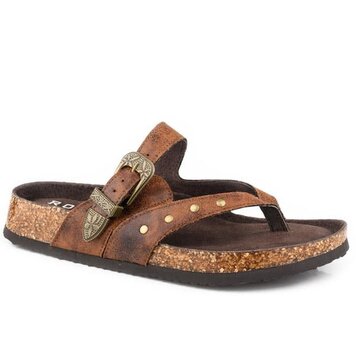 Roper Corrina Vintage Cognac Leather Sandal