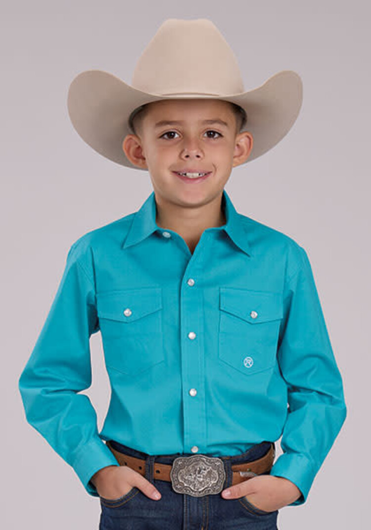 Roper Youth Amarillo Snap Turquoise