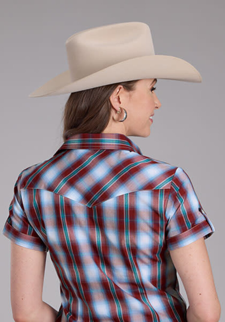 Roper Classic Plaid Button Up Red Blue