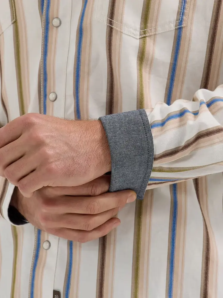 Wrangler Retro Brushpopper Snap Rusty Stripe