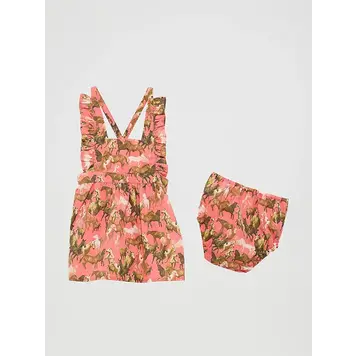 Wrangler Infant Ruffle Sleeve Dress Coral