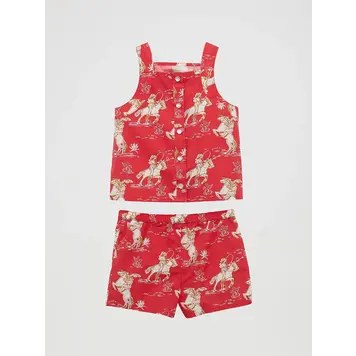 Wrangler Infant Horse Shorts Set Red