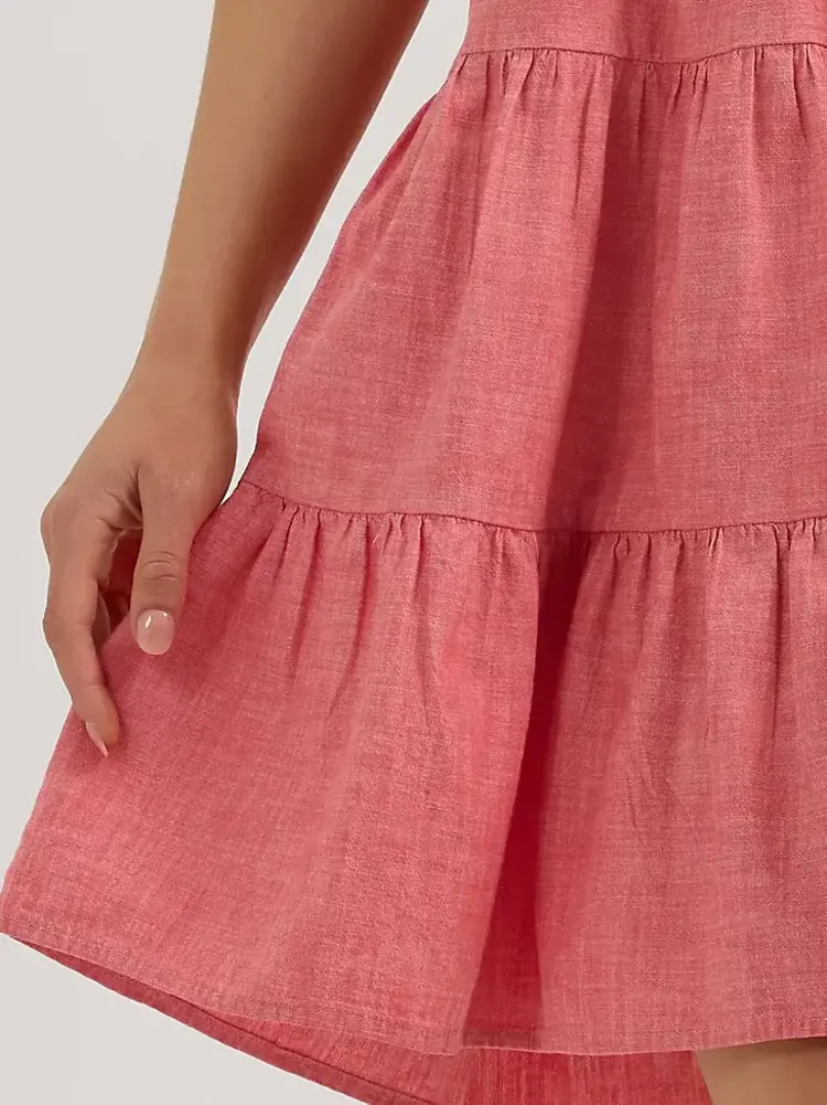 Wrangler Strappy Tiered Maxi Dress Coral