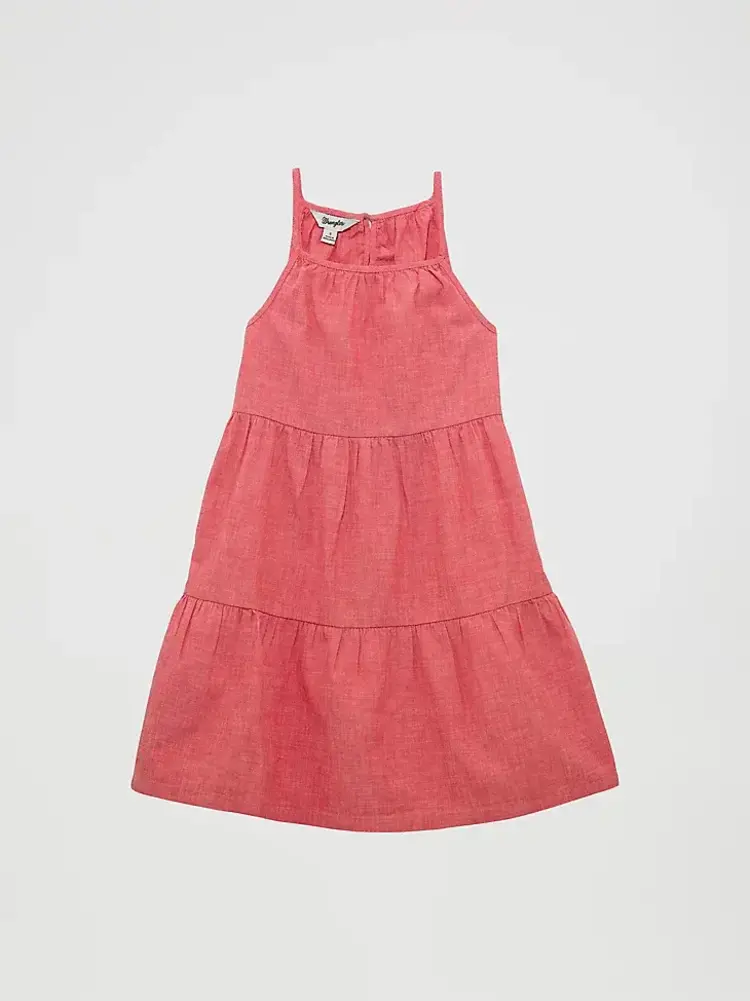 Wrangler Youth Strappy Tiered Maxi Dress Coral