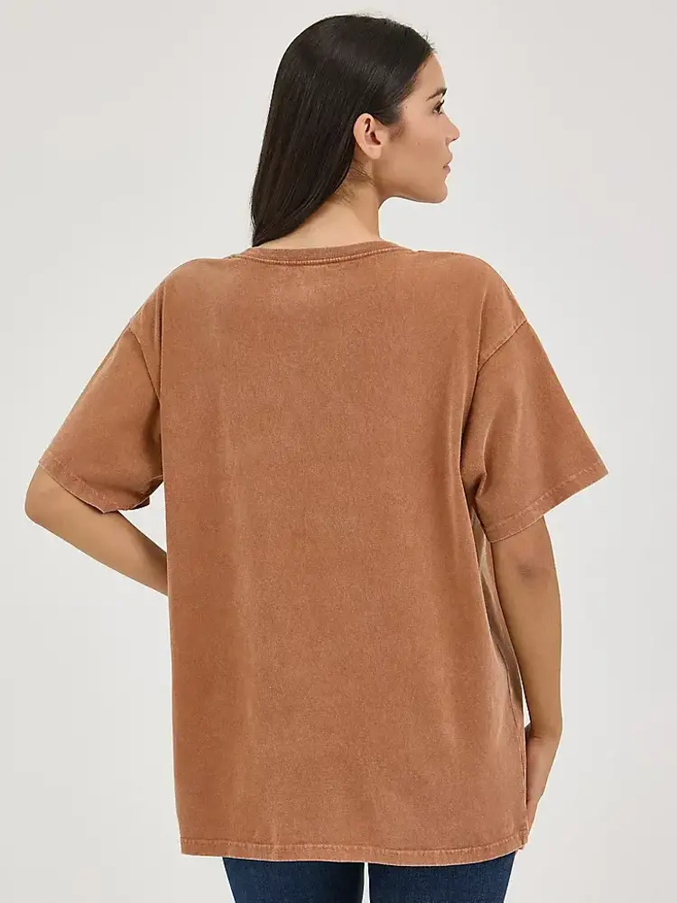 Wrangler Acid Wash Oversized Tee Caramel
