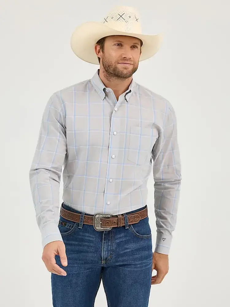 Wrangler Cody Johnson Button Down Grey Contrast
