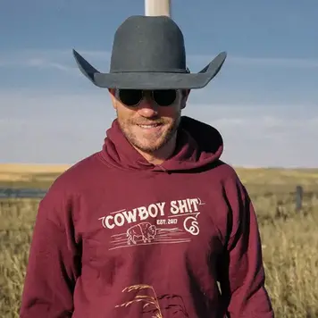 Cowboy Sh*t Buffalo Hoodie Maroon