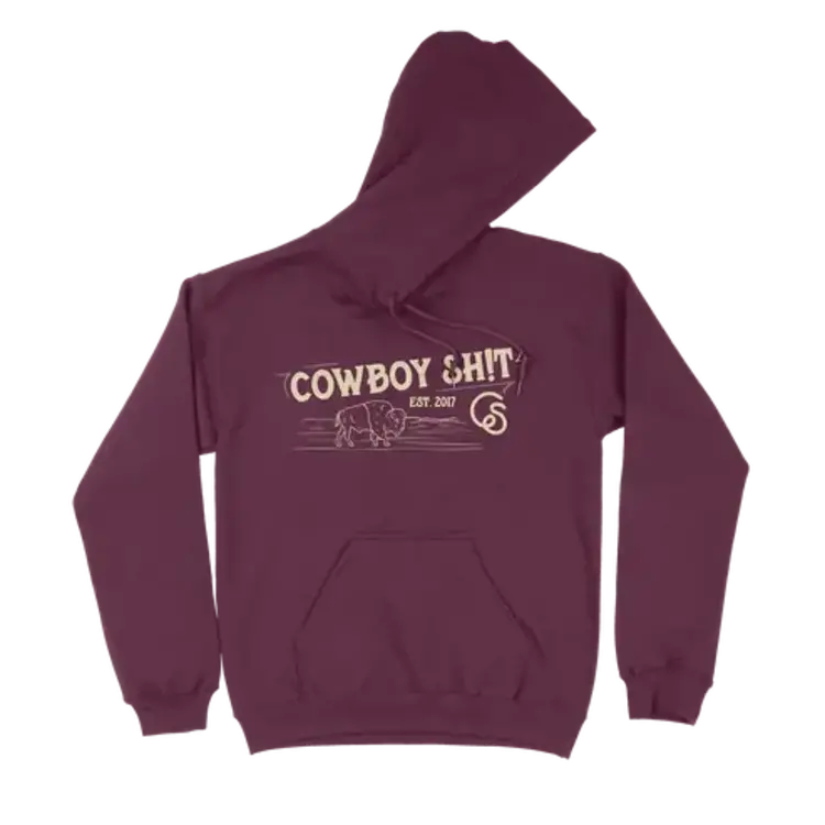Cowboy Sh*t Buffalo Hoodie Maroon