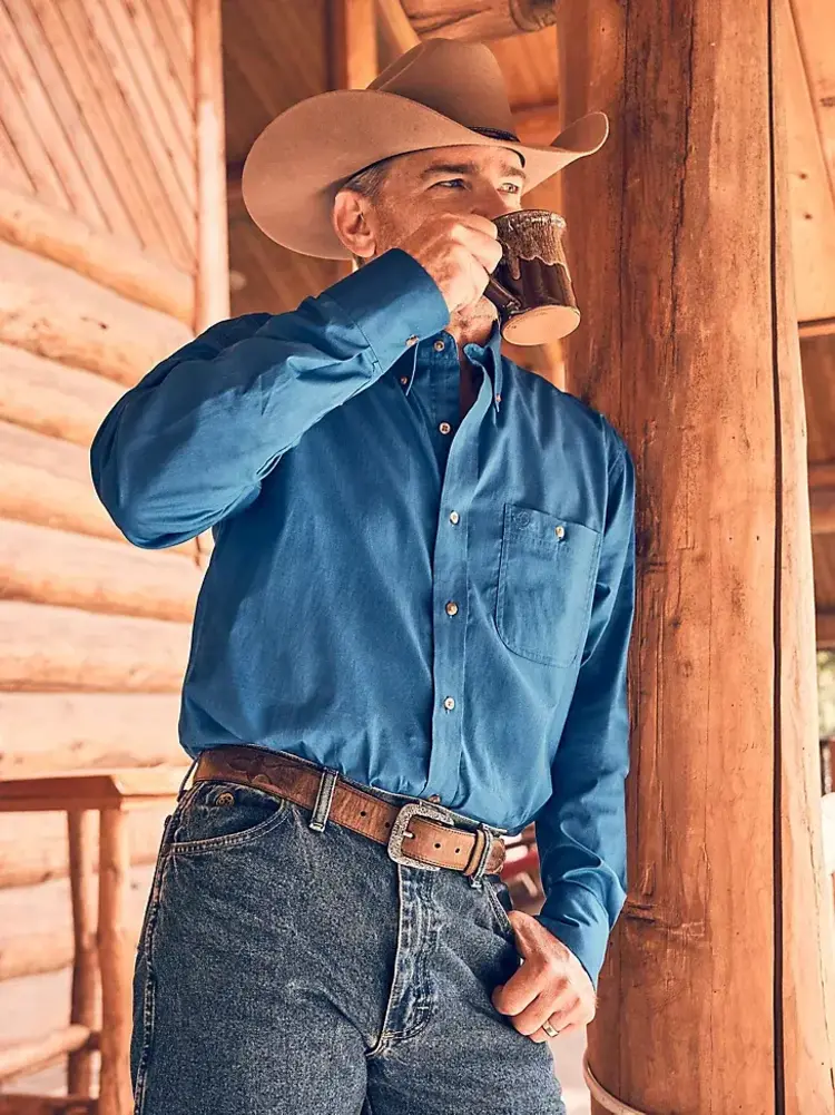 Wrangler George Strait Button Down Shirt Blue