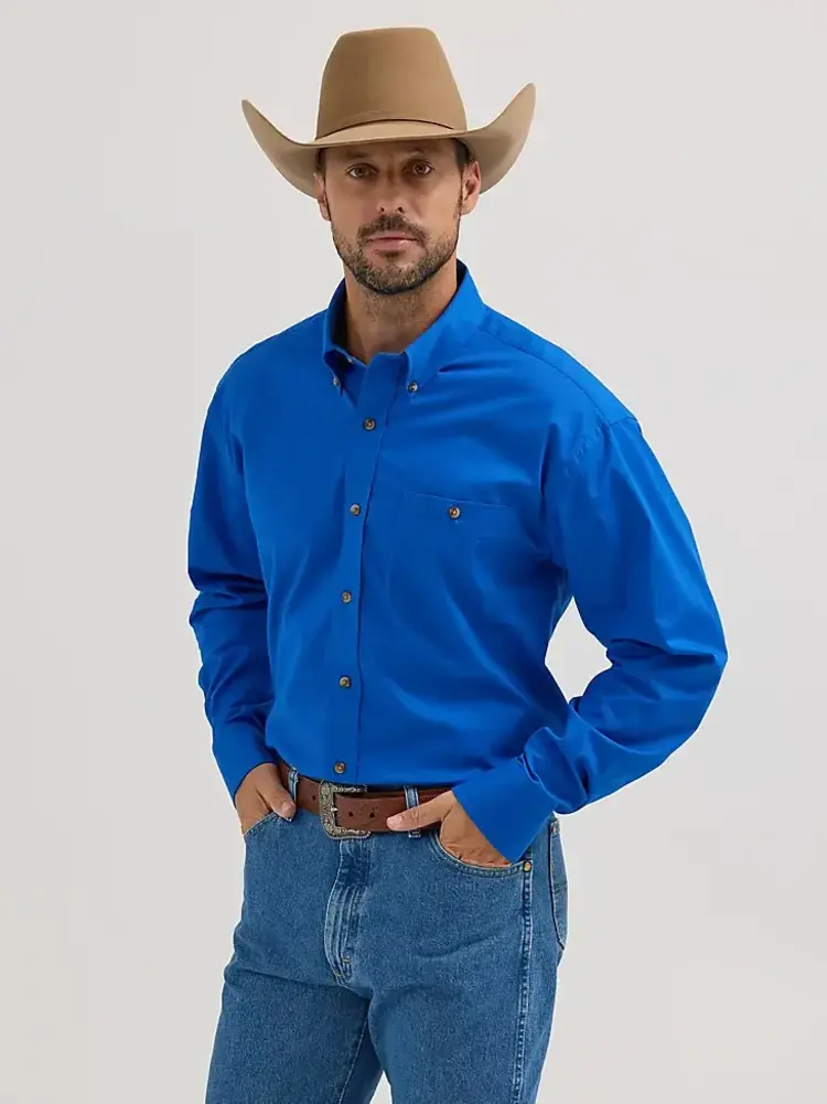 Wrangler George Strait Button Down Shirt Blue
