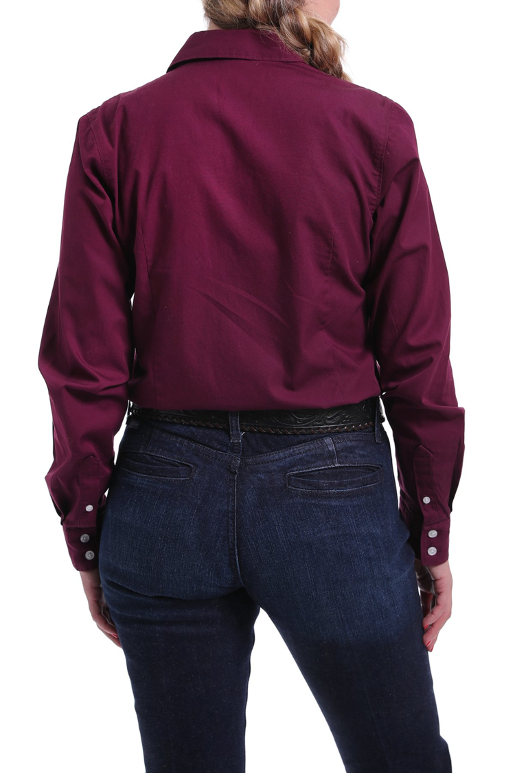 Cinch Solid Tailored Button Down Burgundy