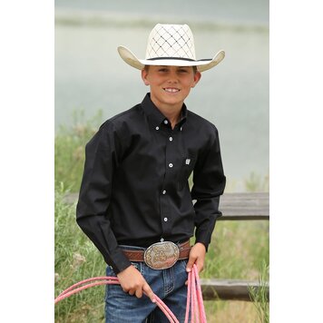 Cinch Youth Solid Button Down Black
