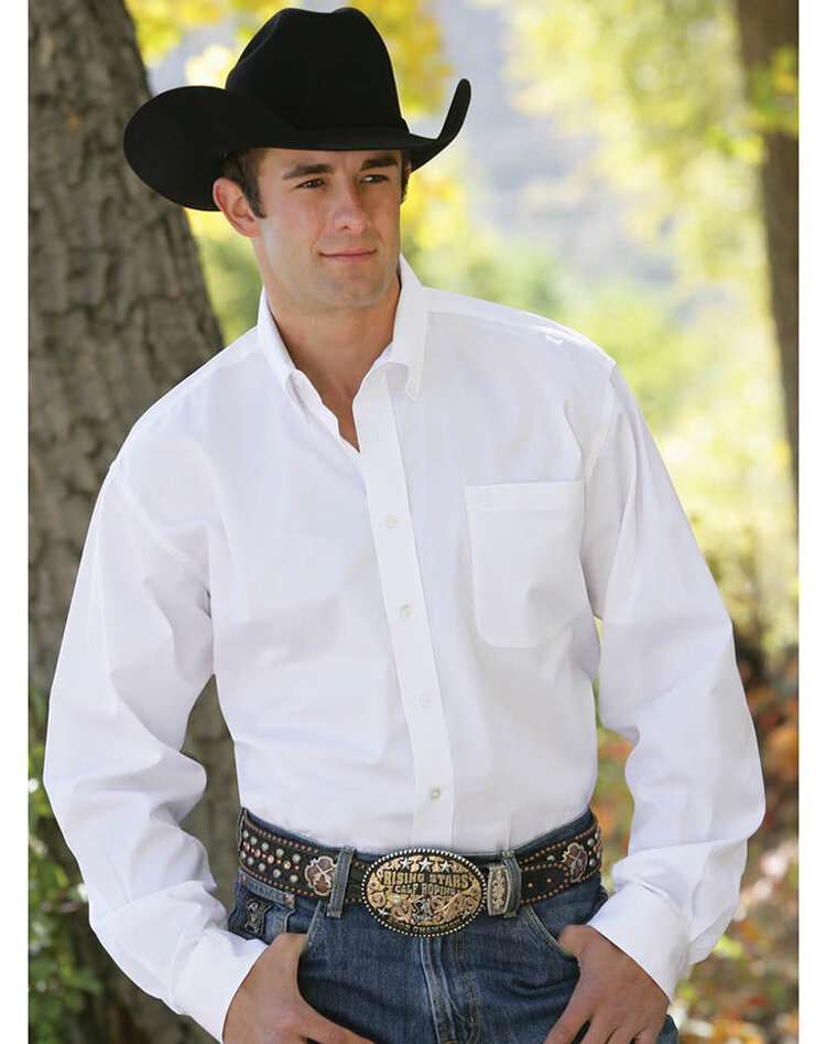 Cinch Solid Button Down White
