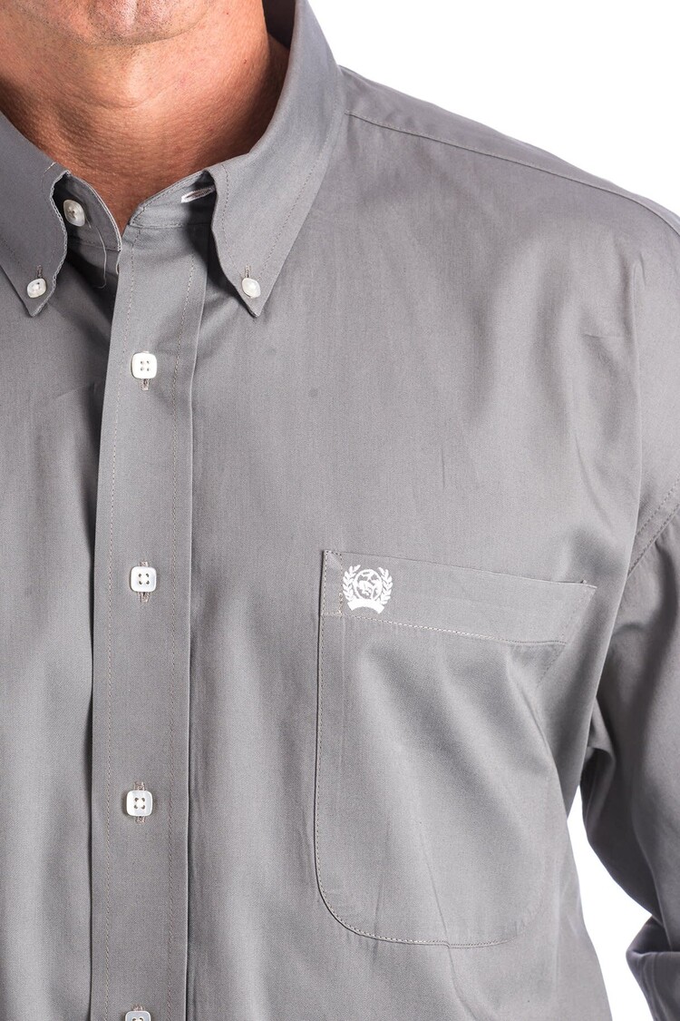 Cinch Solid Button Down Grey