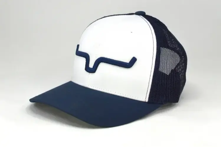Kimes Ranch Weekly Trucker White Navy