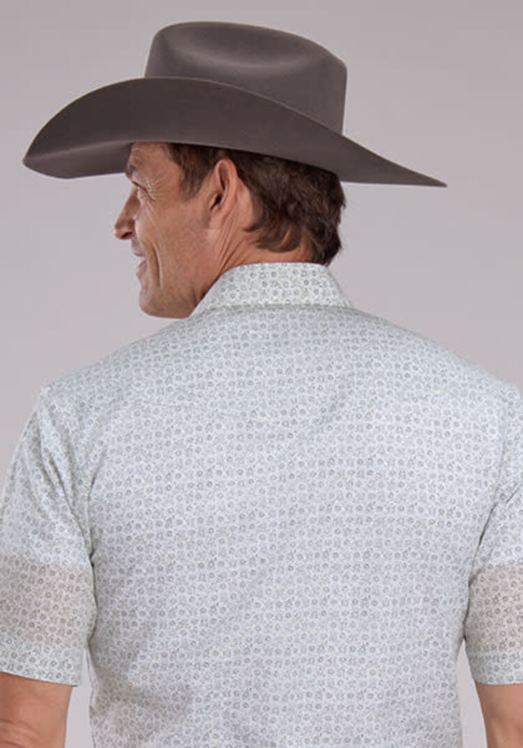 Roper Wallpaper Stripe Floral Snap Grey