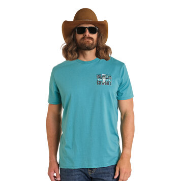 Dale Brisby You Ain't No Cowboy Skull Tee Teal