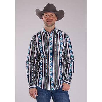 Roper Vertical Retro Stripe Snap Grey