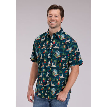 Roper Surfin' Cowboy Snap Blue