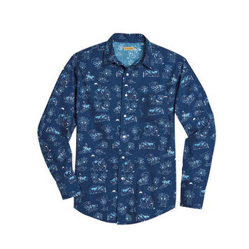 Tin Haul Cowboy Tropics Snap Blue