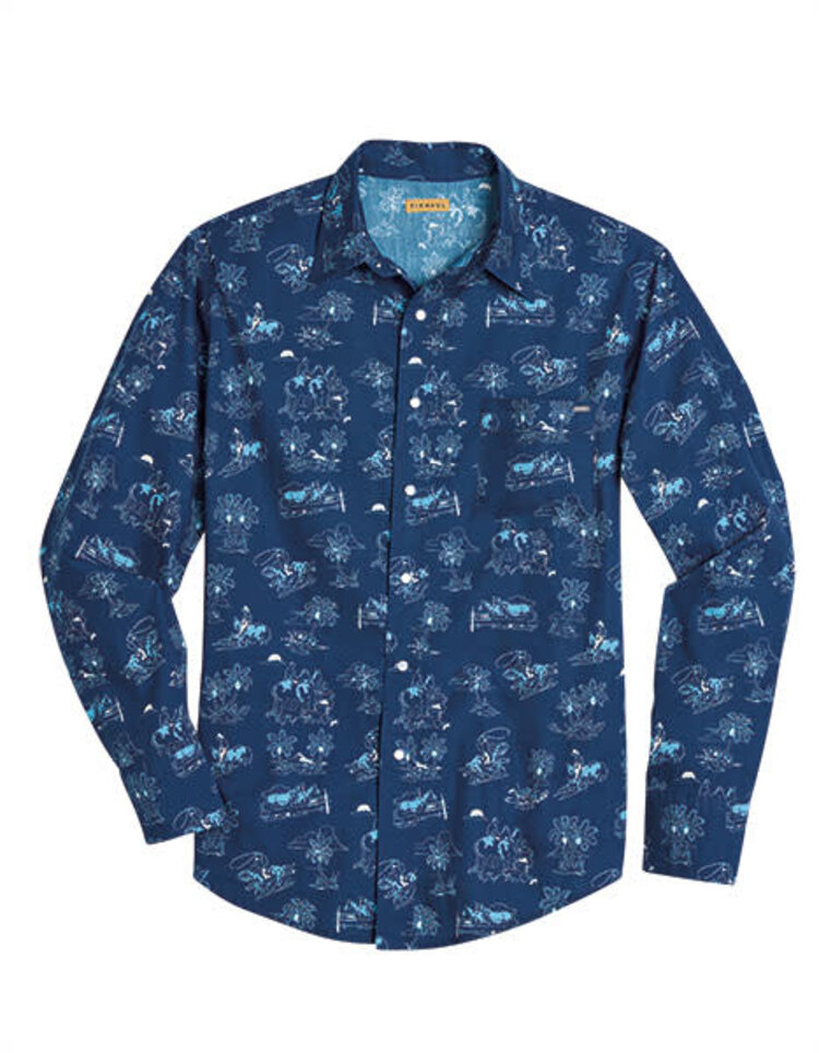 Tin Haul Cowboy Tropics Snap Blue