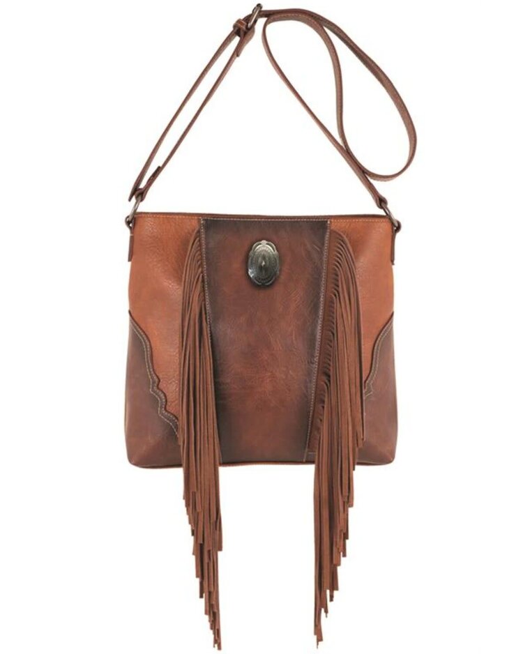 Justin Brown and Tan w Concho Crossbody