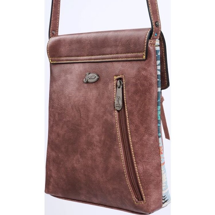 Justin Hobo Jacquard Crossbody w Fringe