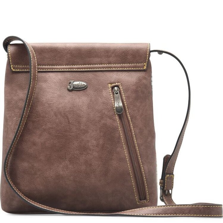 Justin Hobo Jacquard Crossbody w Fringe