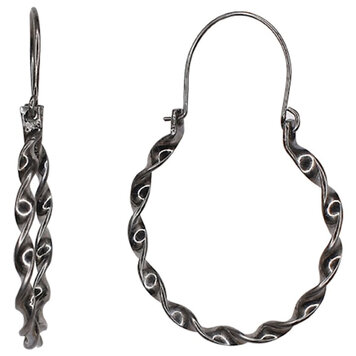 Justin Twisted Hoop Latch Back Earrings