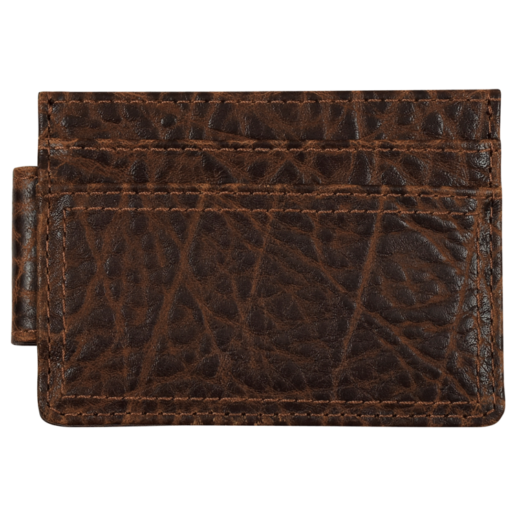 Justin Slim Card Wallet Textured Leather w Magnetic Clip