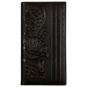 Justin Rodeo Wallet Brown Floral Tooling