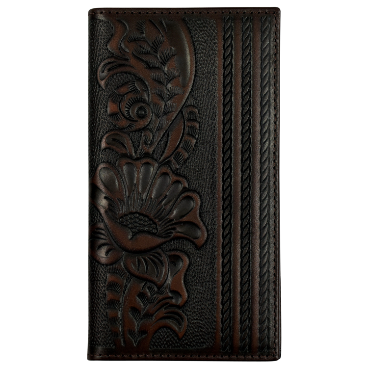 Justin Rodeo Wallet Brown Floral Tooling