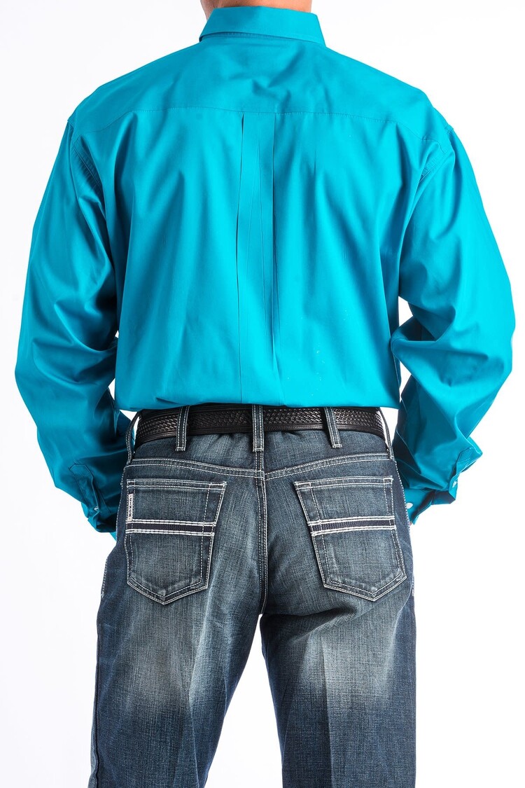 Cinch Solid Button Down Turquoise