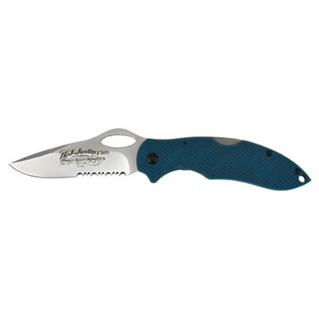 Justin Roping Knife Partially Serated Blue